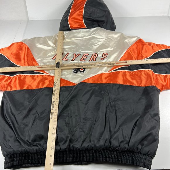 VTG Pro Player Philadelphia Flyer Jacket Adult Extra Large Black Full Zip Puffer - Picture 13 of 16